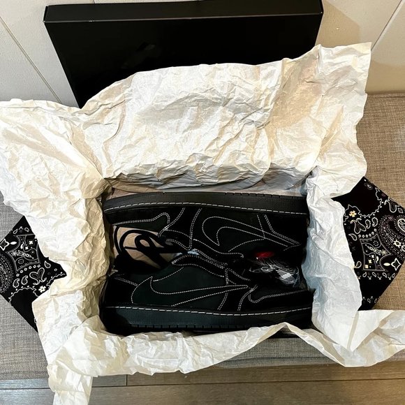 Travis Scott Black Phantom Air Jordan 1 Low OG SP - Picture 2 of 8